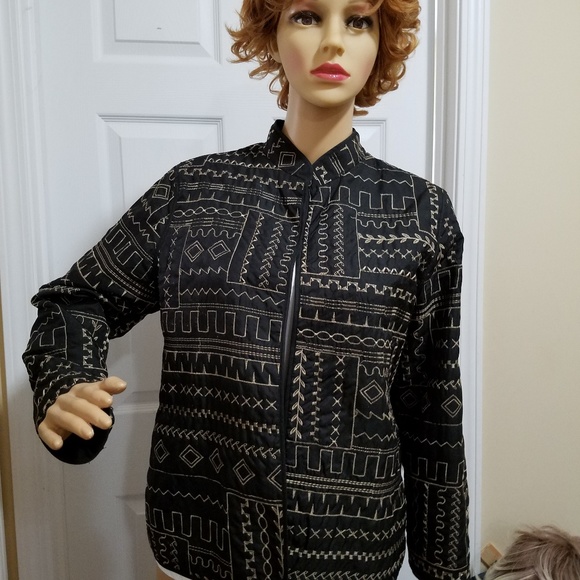 Jacket - black and tan design. - Picture 1 of 3
